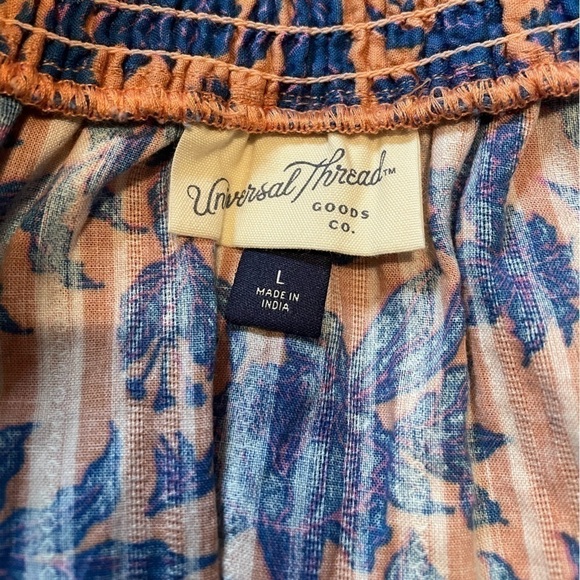 NWT Universal Thread size large blue and orange floral mini skirt - Picture 3 of 3